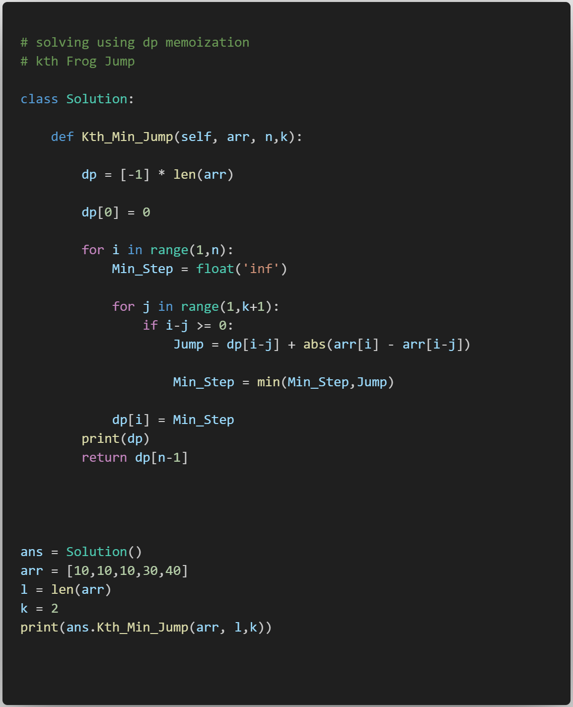 DPL4 Frog Jump with K Distance