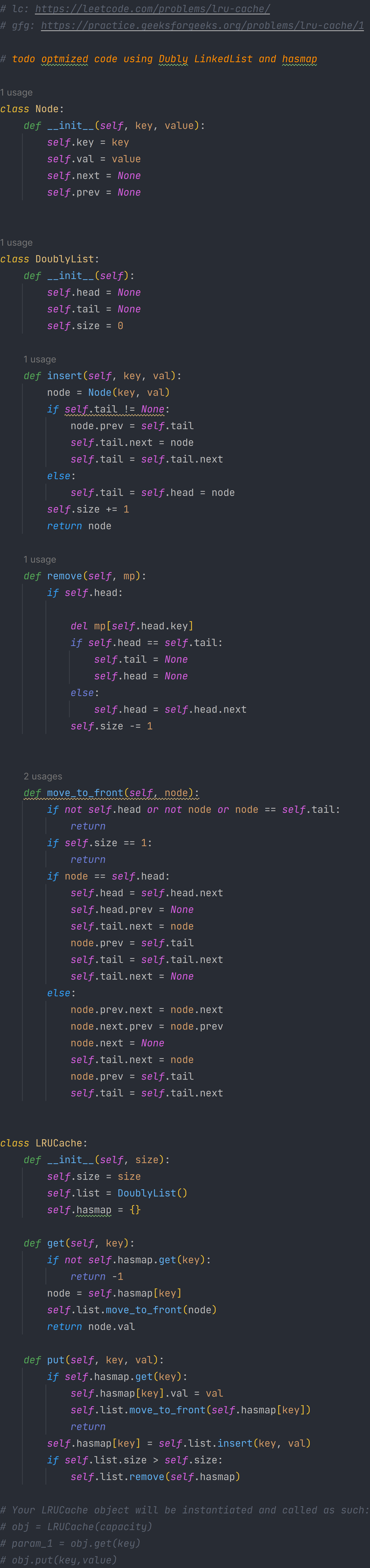 SQP9 Implementation LRU Cache